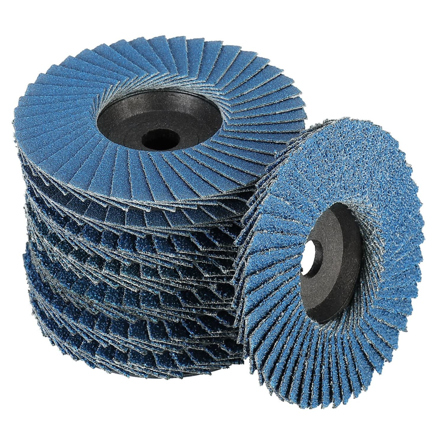 Set Mit 8 Schleifscheibenlamellen, Schleifscheibenlamellenschleifscheiben, 76 Mm X 10 Mm, Körnung 40/60/80/120, Für Metall, Stahl Und Holz, Mit Scheiben Überzogenschleifscheibenlamellen, Blau