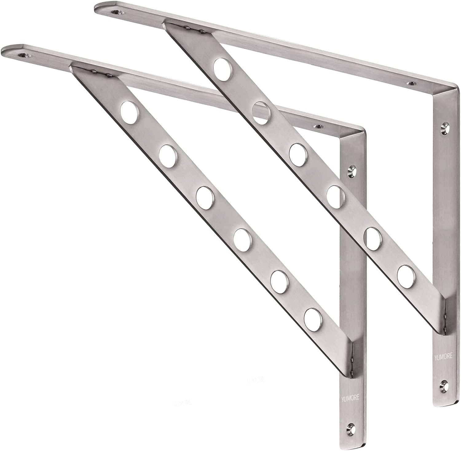 Set Aus 2 Edelstahl-regalträgern, Stabile Regalunterstützung, Maximale Traglast: 250 Kg, Rechtwinkliger Eckträger (29,6 X 161 Cm)