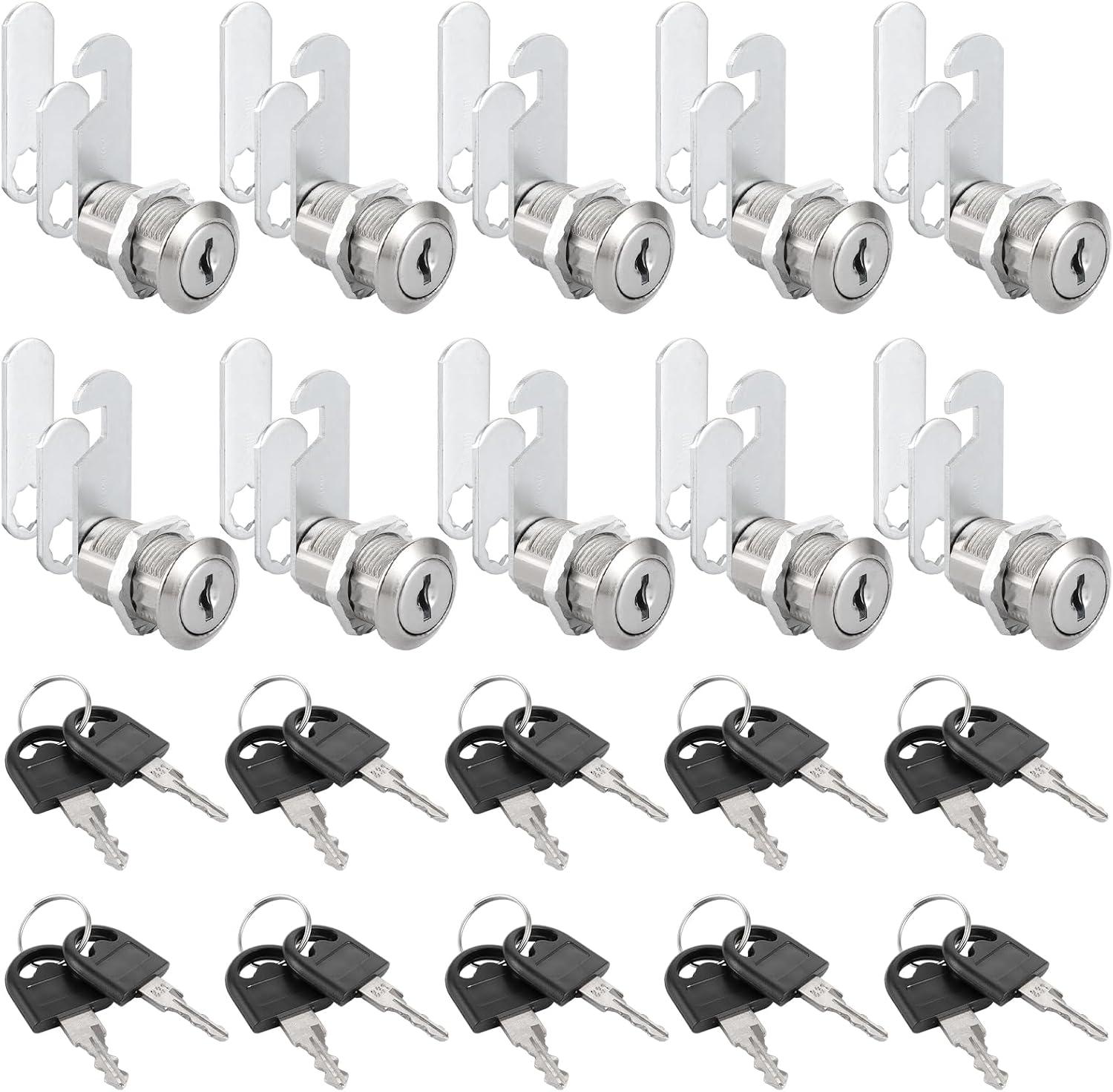 10er-pack Briefkastenschlösser, 20-mm-metallschloss, Briefkastenzylinder Aus Zinklegierung Mit 16 Schlüsseln Für Schubladen, Schränke, Regale Und Briefkästen