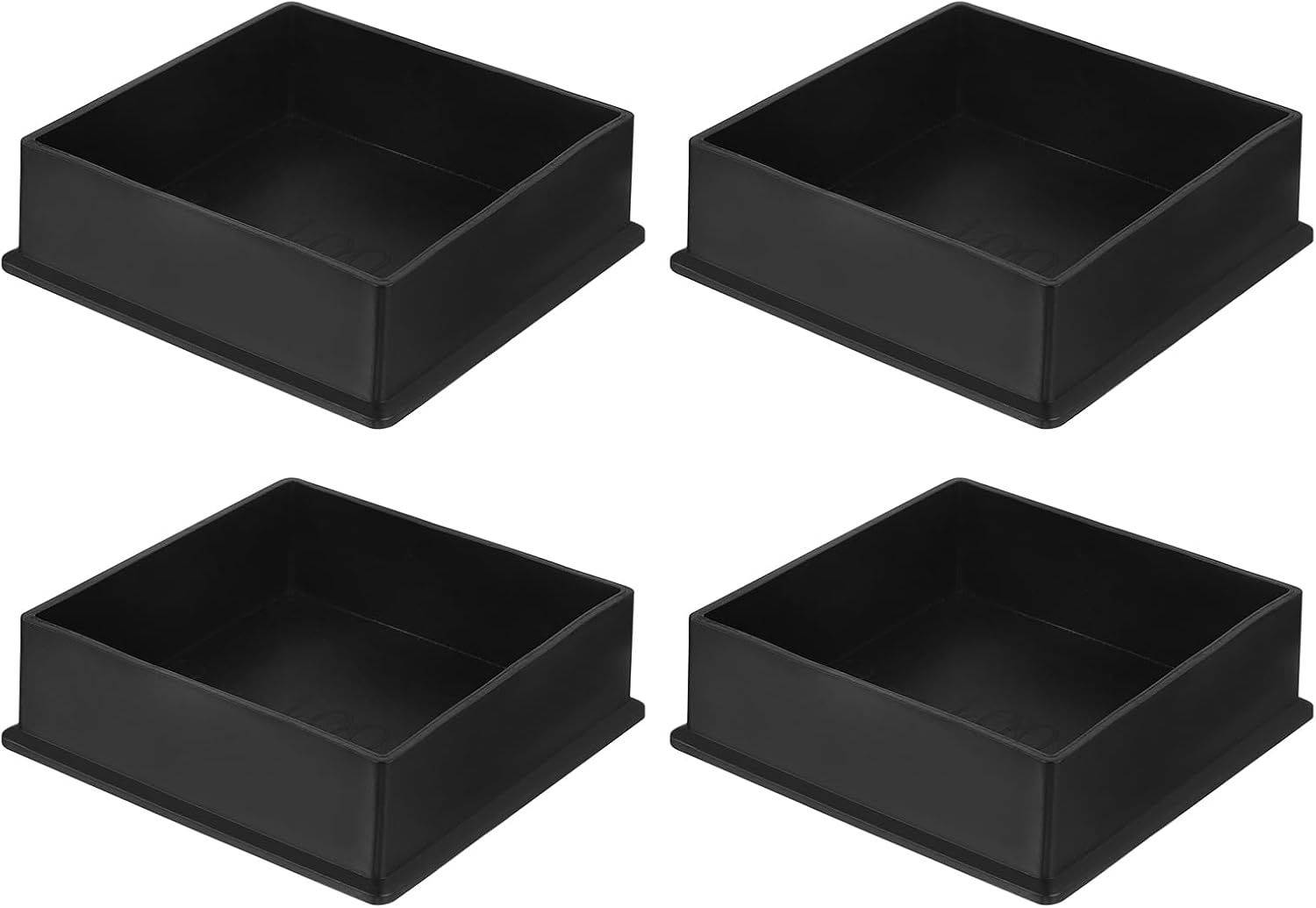 4-teiliges Set Quadratischer Pvc-stuhlbeinkappen, 100 Mm X 100 Mm Außendurchmesser, Schwarz, Zum Schutz Von Möbelbeinen, Tischen Und Böden