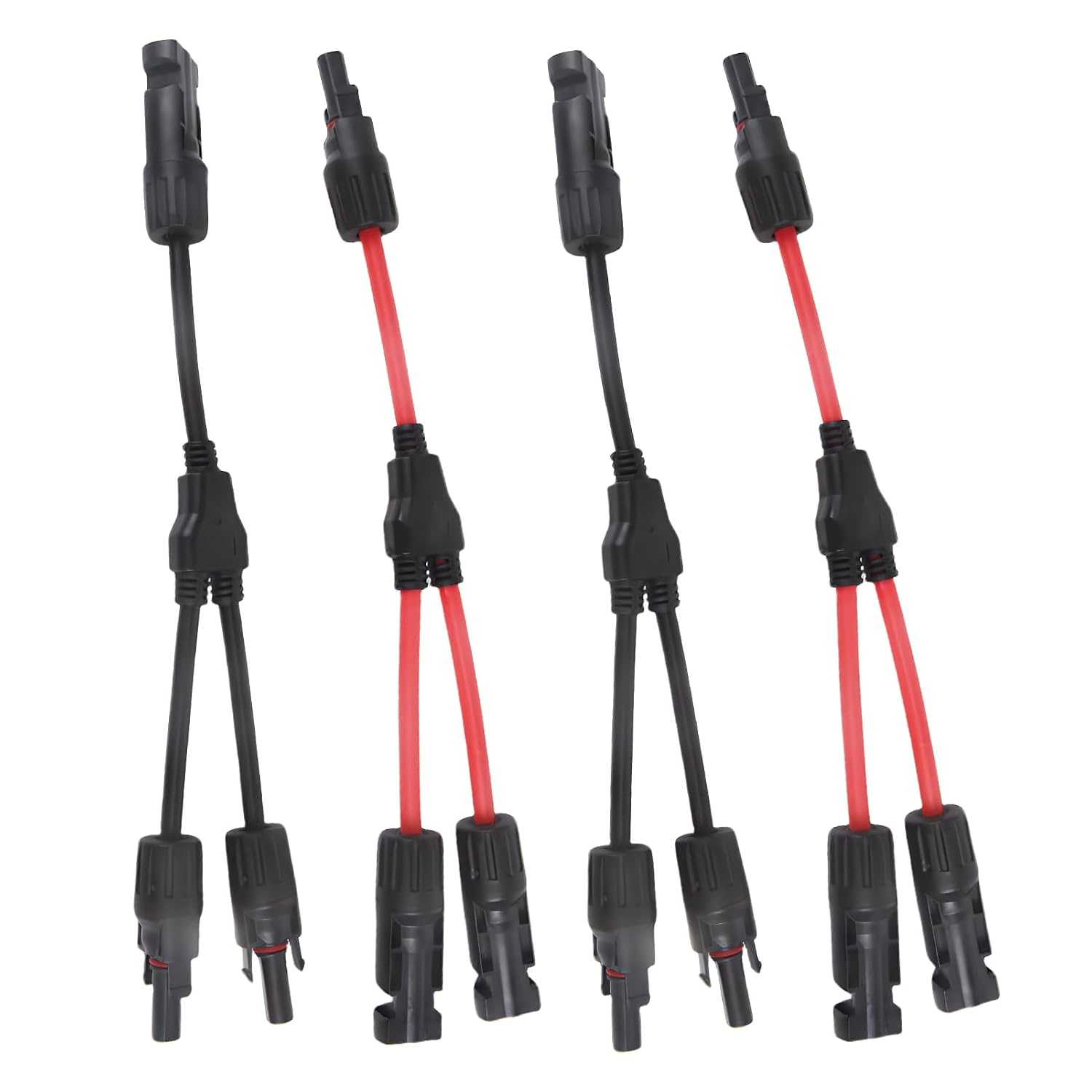 2-paariges Y-solarkabel Für Photovoltaikmodule, Mmf/ffm-solarkabel, Paralleler Y-adapter, 2 Rote Und 2 Schwarze Solarstecker Für Den Solaranschluss