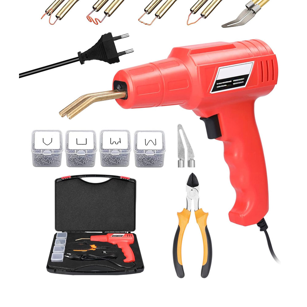Geevorks 50w Kunststoffschweißmaschinen-set, Tragbares 50w-schweißgerät Zur Reparatur Von Rissen In Kunststoffplatten, Inklusive 4 Beuteln Klammern, Klemme Und Tragetasche
