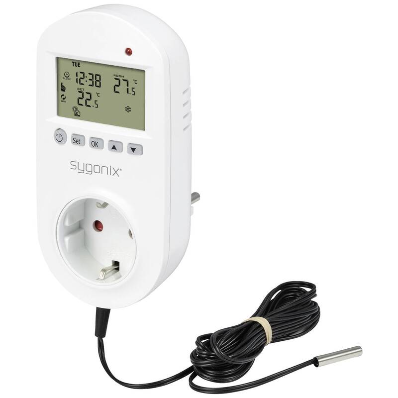 [neuwertig] B-ware Sygonix Universalthermostat Zwischenstecker Heizgerät Wochenprogramm 1-35°c Weiß