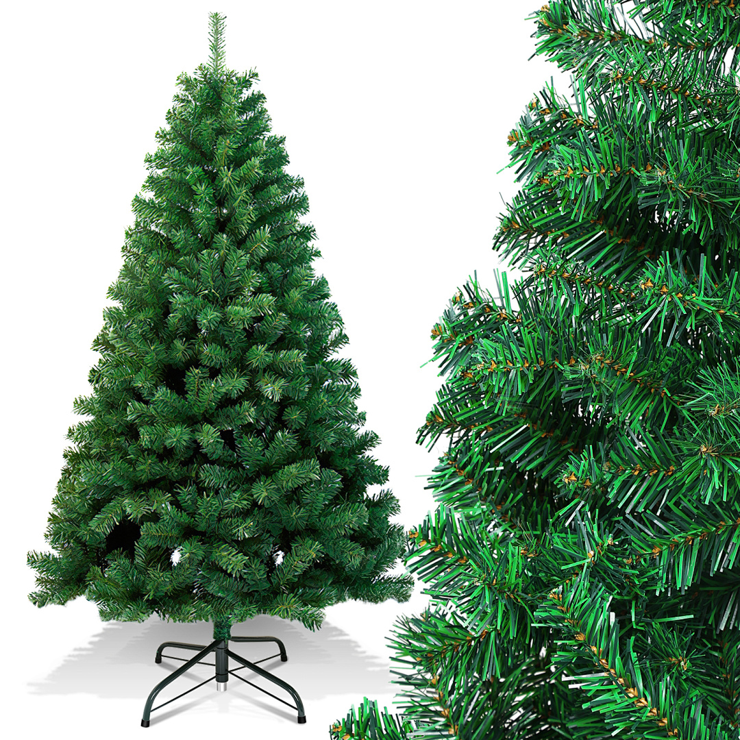 Tolletour Künstlicher Weihnachtsbaum 210 Cm Grün, 950 Zweigspitzen, Pvc Christbaum Mit Metallständer