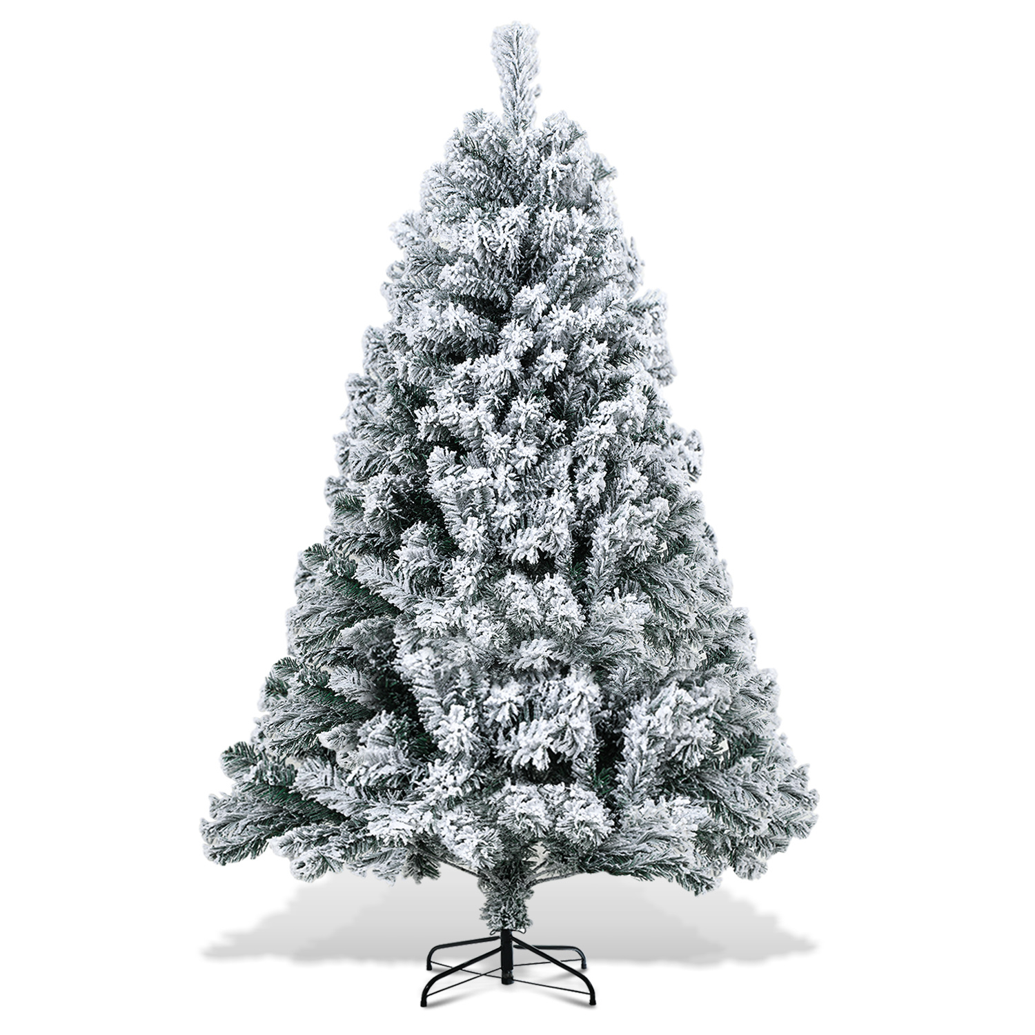 Tolletour Künstlicher Weihnachtsbaum 180 Cm Grün Mit Schnee-effekt, 860 Zweige, Pvc Und Metall, Automatisch Öffnende Zweige