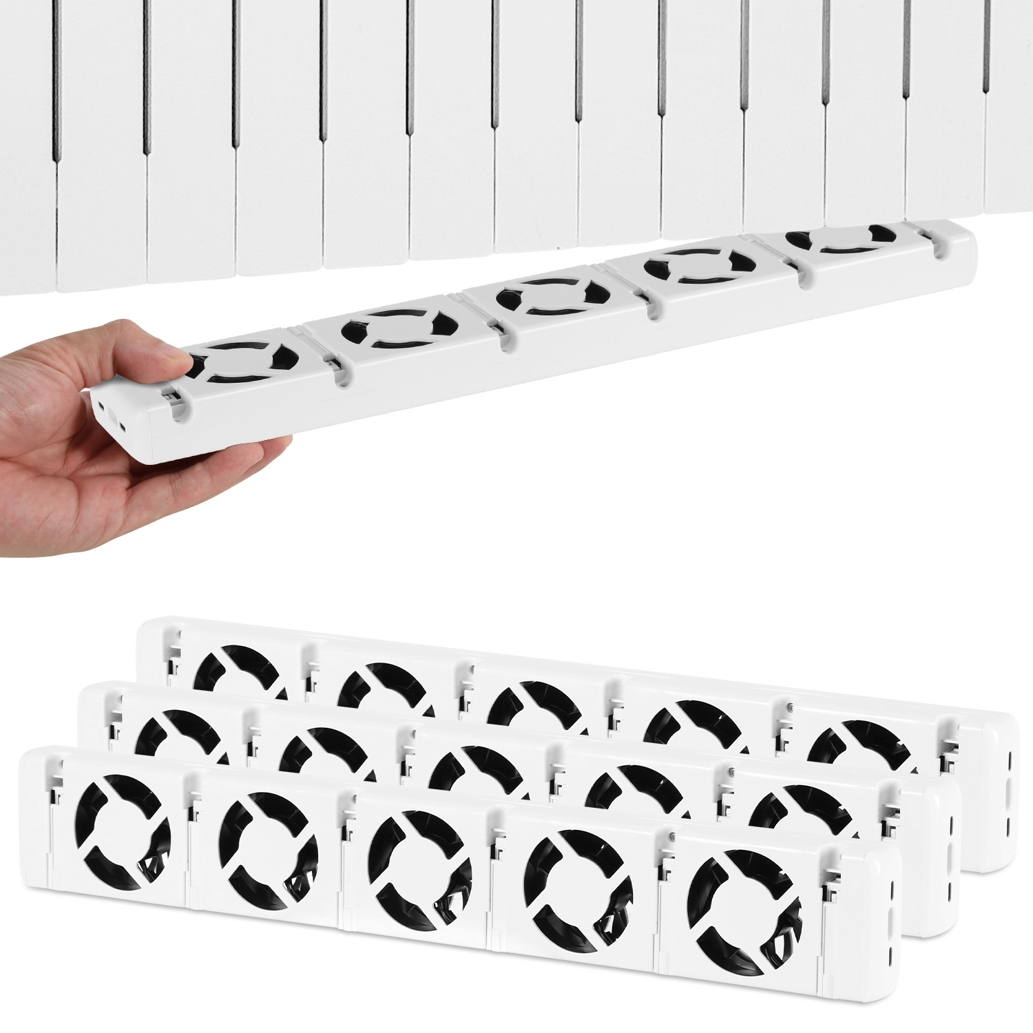 Tolletour Heizkörperverstärker 5-fach, 3er-set, Thermostat 0–60 °c, Weiß