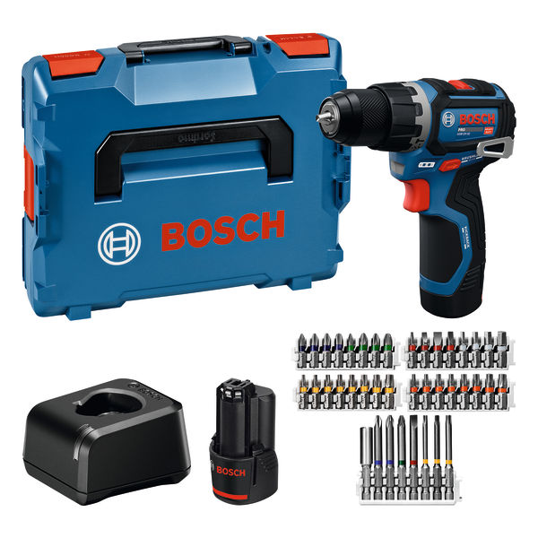 Bosch Akku-schlagbohrschrauber Gsb 12v-32, 2x 2.0 Ah Und Ladegerät + Zubehör-set In L-boxx