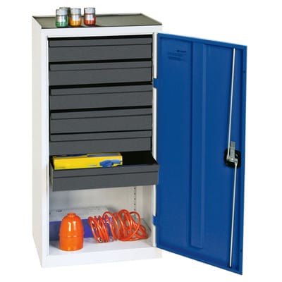 Werkzeugschrank 6 SL 1000 x 500 x 500 grau/blau