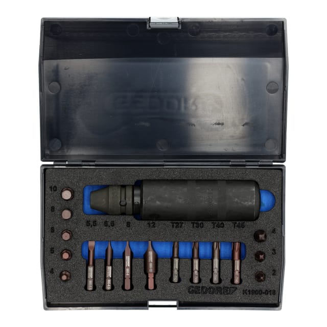 Handschlagschrauber-Satz, 18-teilig, 1/2", rechts und links, K 1900-018