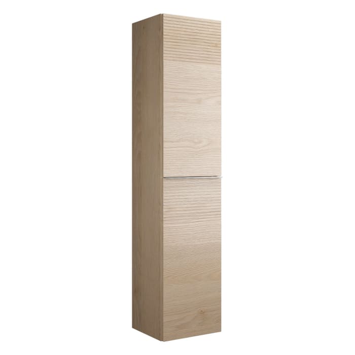 Burgbad Fiumo Hochschrank 35 X 32 X 160 Cm, 2 Türen, Anschlag Rechts, Mit Griff G0146, Mit Plissée-struktur Oben Und Unten
