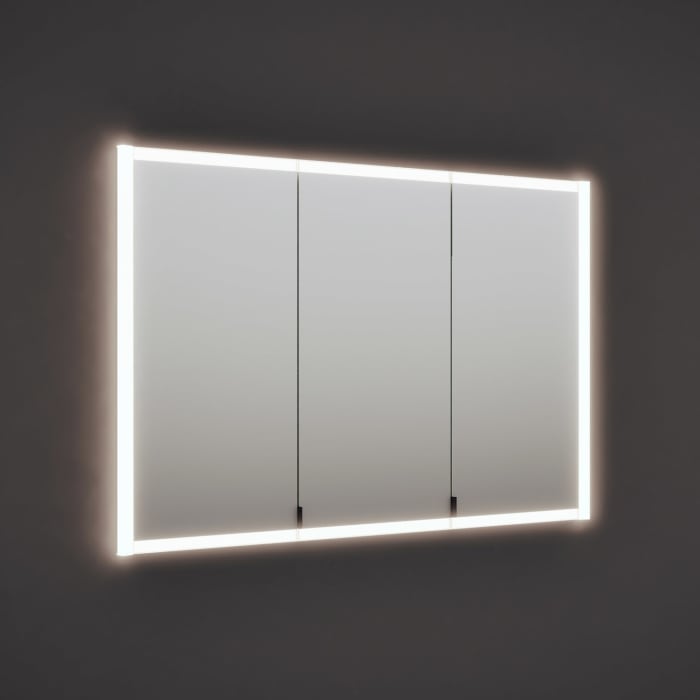 Burgbad Rl20 Spiegelschrank 121 Cm, Mit Klarglas Lichtrahmen Für Wandeinbau