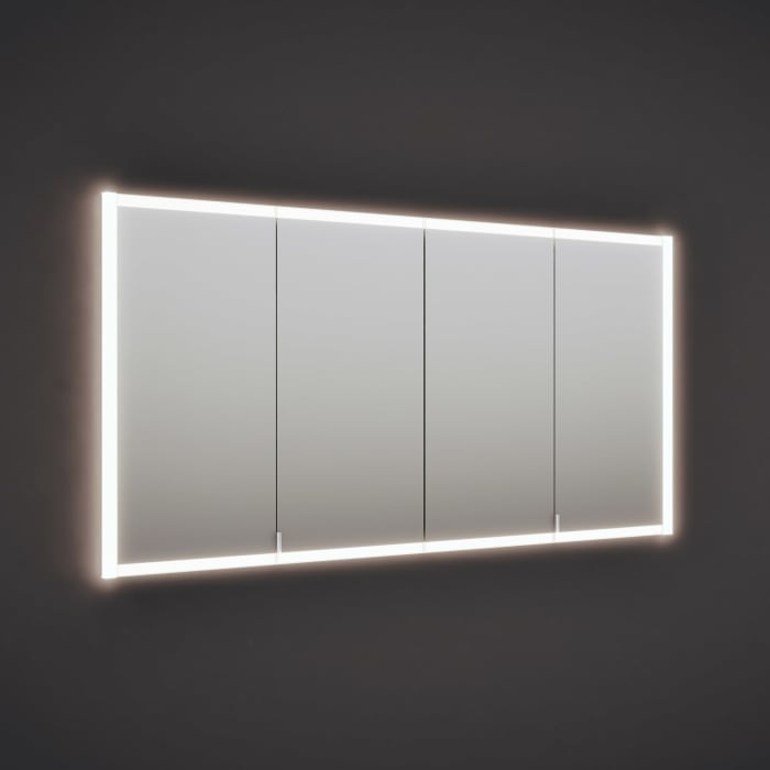 Burgbad Rl20 Spiegelschrank 161 Cm, Mit Klarglas Lichtrahmen Für Wandeinbau