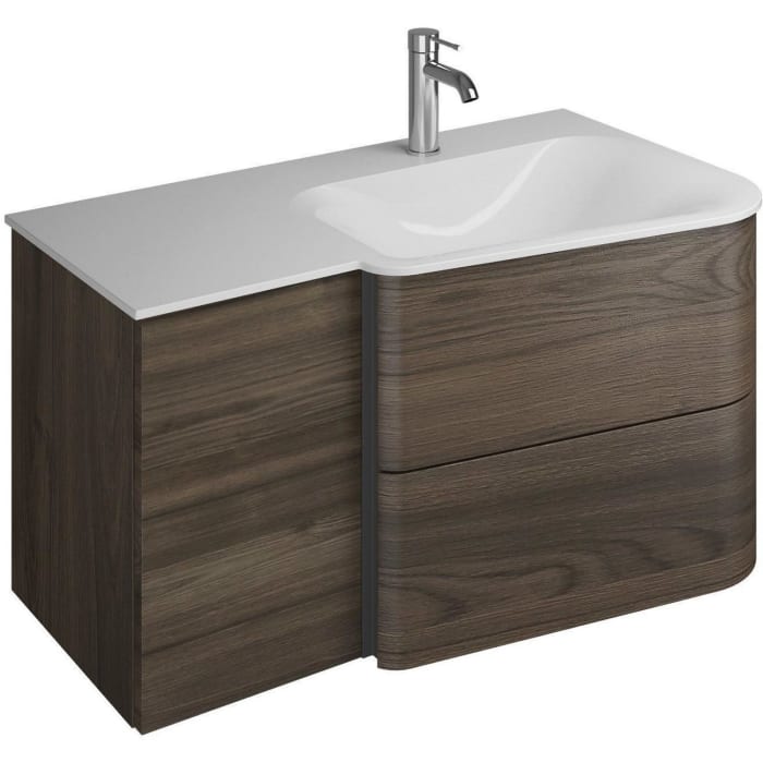 Burgbad Badu Mineralguss-waschtisch Inkl. Waschtischunterschrank 92 Cm, Becken Rechts