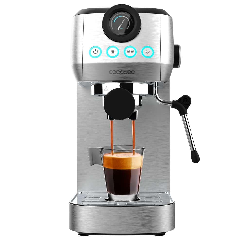 [gebraucht] Espressomaschine Mit 20 Bar, Thermoblock, Manometer Und Dampfrohr.