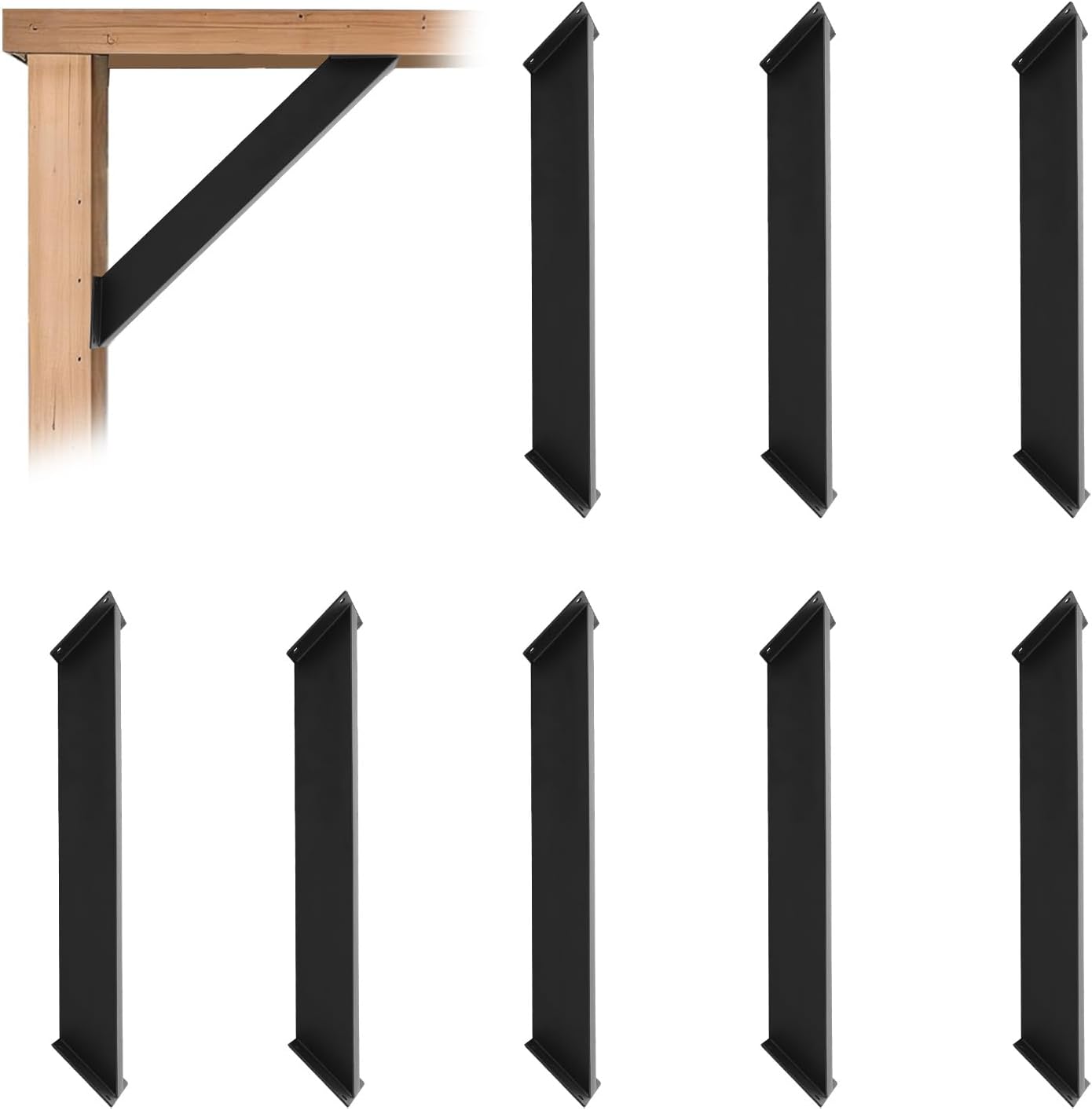 8 Stück Winkelhalterung, 45-grad-unterstützungskniestützen, Eckverbinder Holzverbinder, Eckhalterung Holzbalken Pavillon Halterungs Set