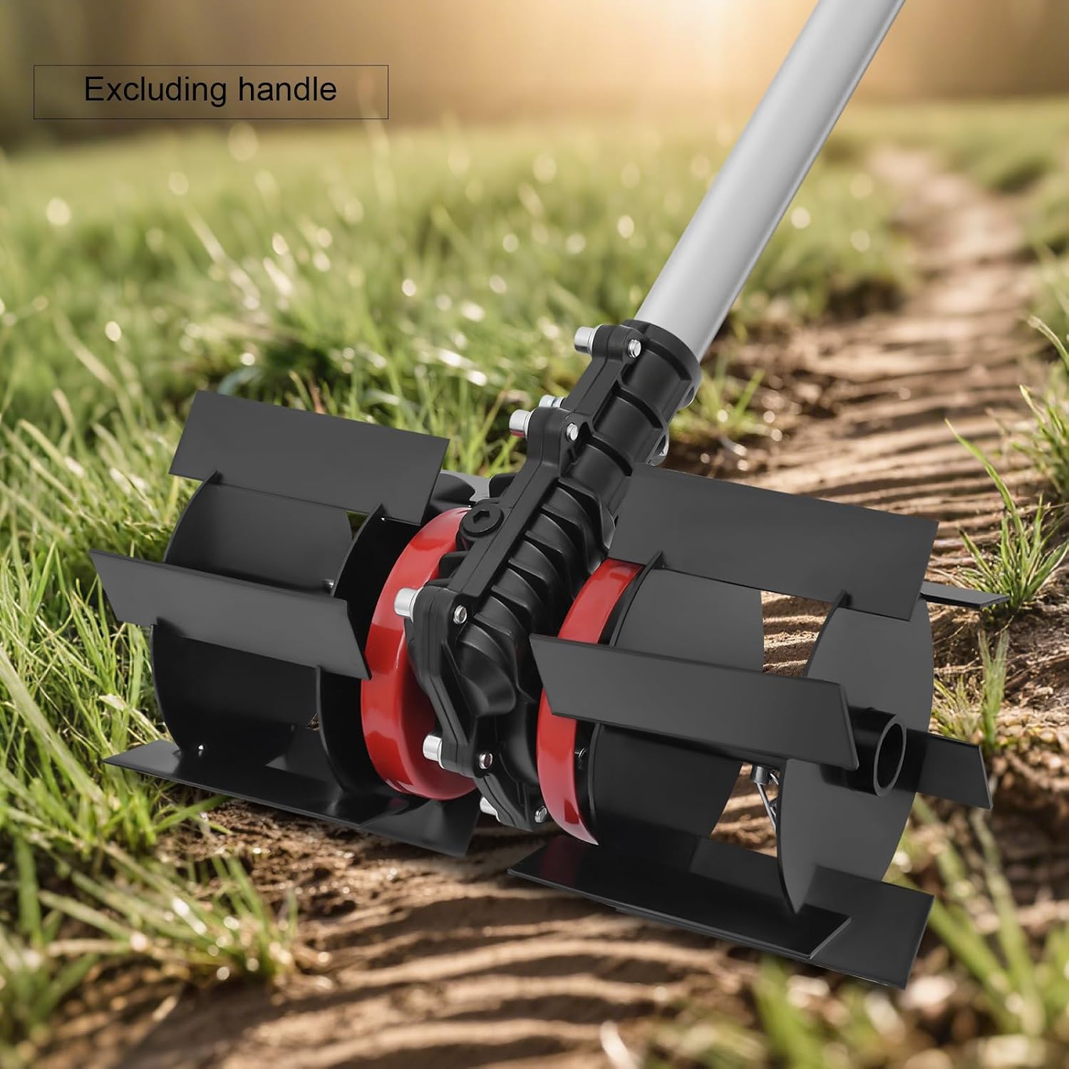 Weeding Wheel Attachment For Lawn Mower 9 Teeth, Universal Weed Remover Tool 241515 Cm, Garden Grass Weeder For Tiller Scarifier, Blades Soil Loosening Weeding Accessory