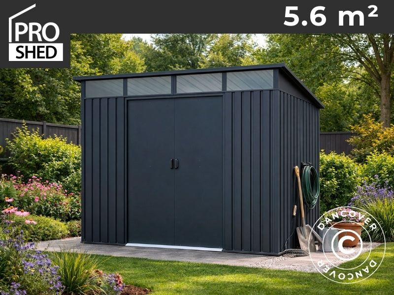 Geräteschuppen Mit Dachfenster, 2,38x2,36x2,02m, 5,6m², Proshed®, Anthrazit