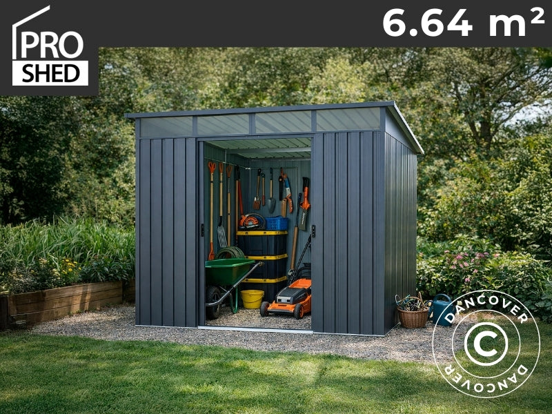 Geräteschuppen Mit Dachfenster 2,38x2,79x2,02m, 6,6m2, Proshed®, Anthrazit