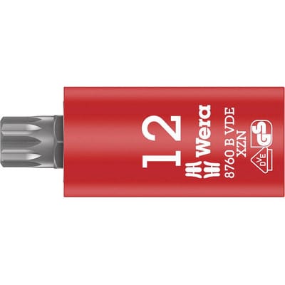 8760 B VDE XZN Zyklop Bitnuss, isoliert, mit 3/8"-Antrieb, für Innenvielzahn-Schrauben, M 12 x 59 mm