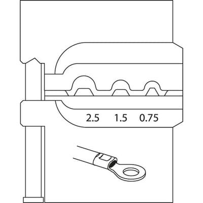8140-04 Modul-Einsatz für unisolierte Kabelschuhe 0,75/1,5/2,5
