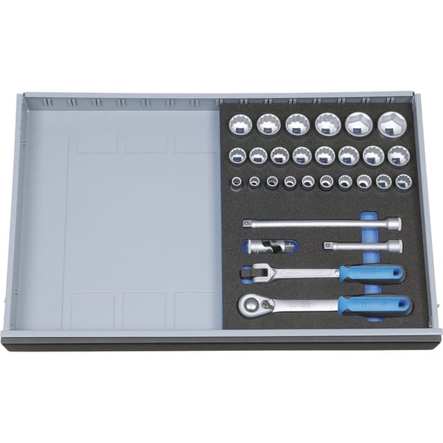2005 CT2-D 19 Steckschlüssel-Sortiment 1/2" in Check-Tool-Modul, 29-teilig