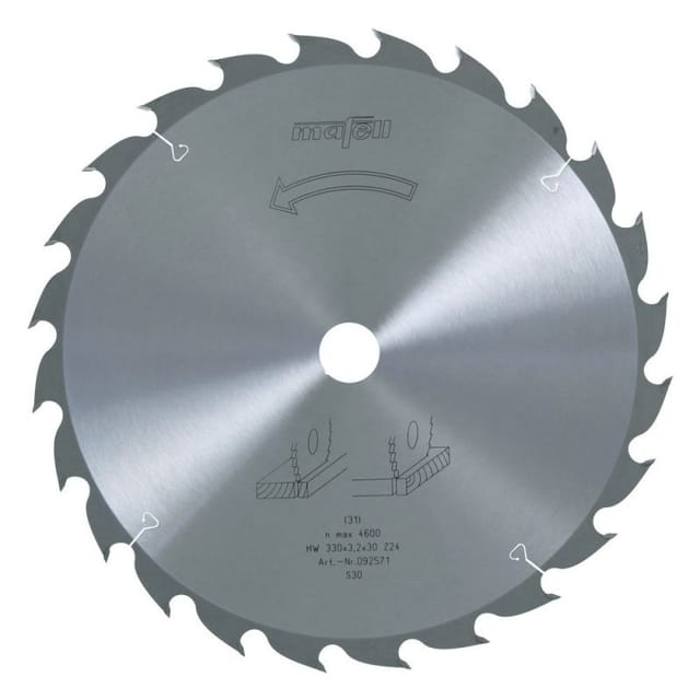 Kreissägeblatt ø330 x 3,2 x 2,2 x 30mm 24WZ