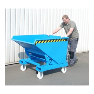 Kippbehälter Abrollsystem 0,6m³, 1260 x 1070 x 835mm, lackiert blau