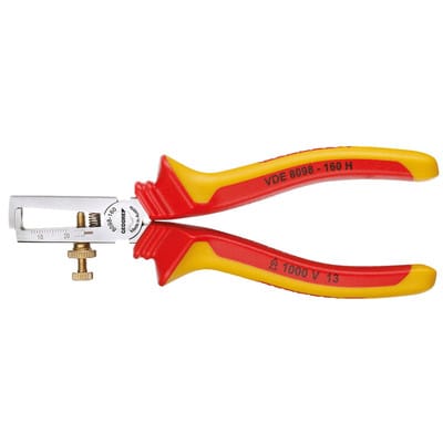 VDE Abisolierzange, 0,8-6,0mm², Öffnungsfeder/Feststellschraube, VDE 8098-160 H