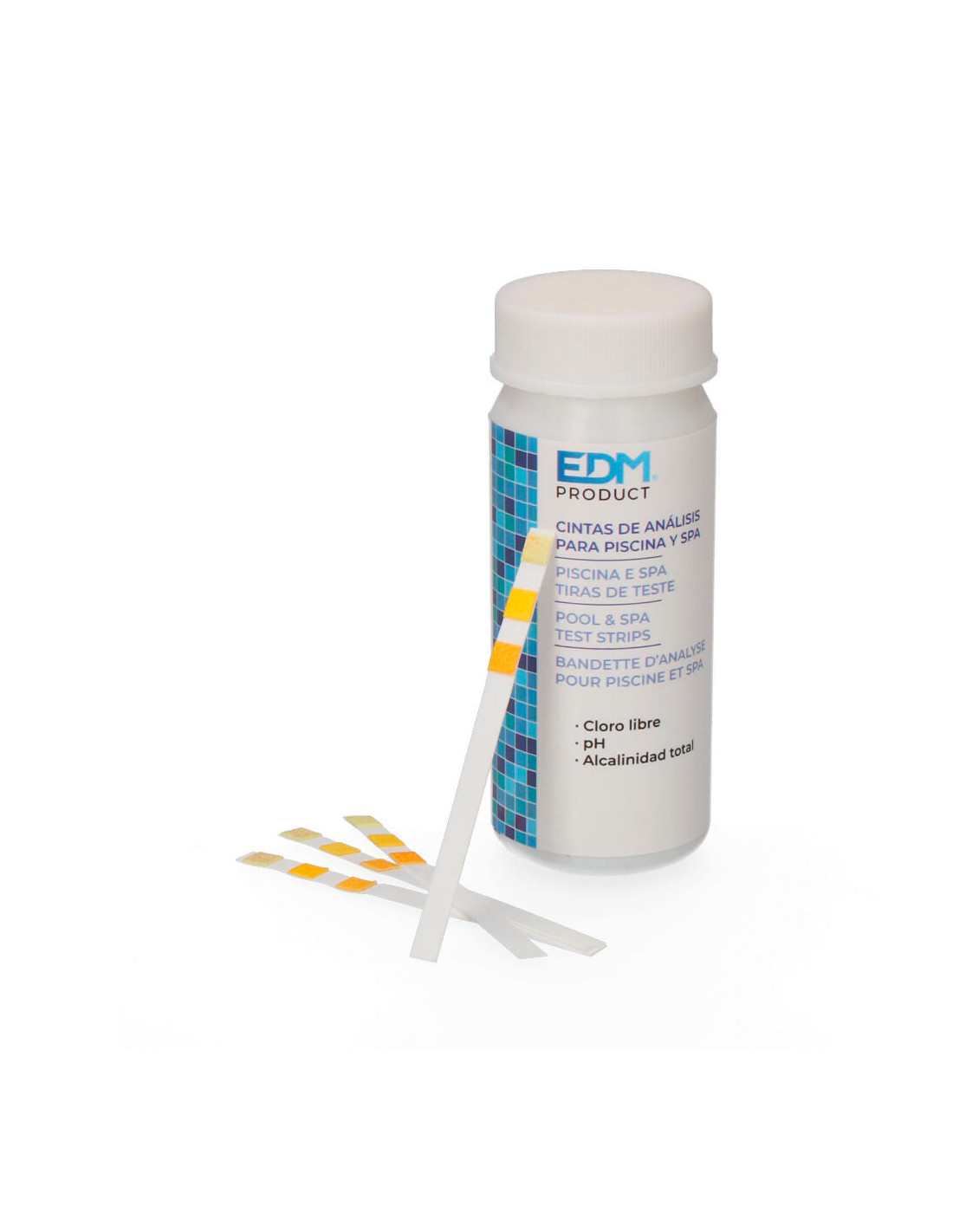 Reaktive Teststreifen Chlor - Ph - Alkalinität 50 Einheiten. Edm
