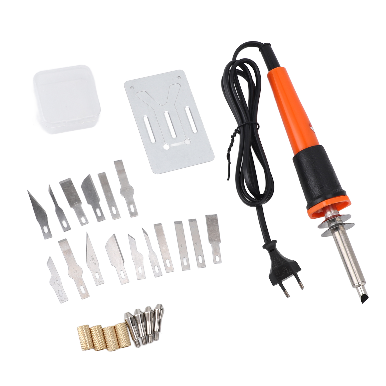 Elektrisches Schneidwerkzeug-set Mit Beheizter Klinge, Multifunktions-vorrichtung Mit 16 Klingen, 4 Dornhülsen, Metall-schnitzständer, 220v Eurostecker.