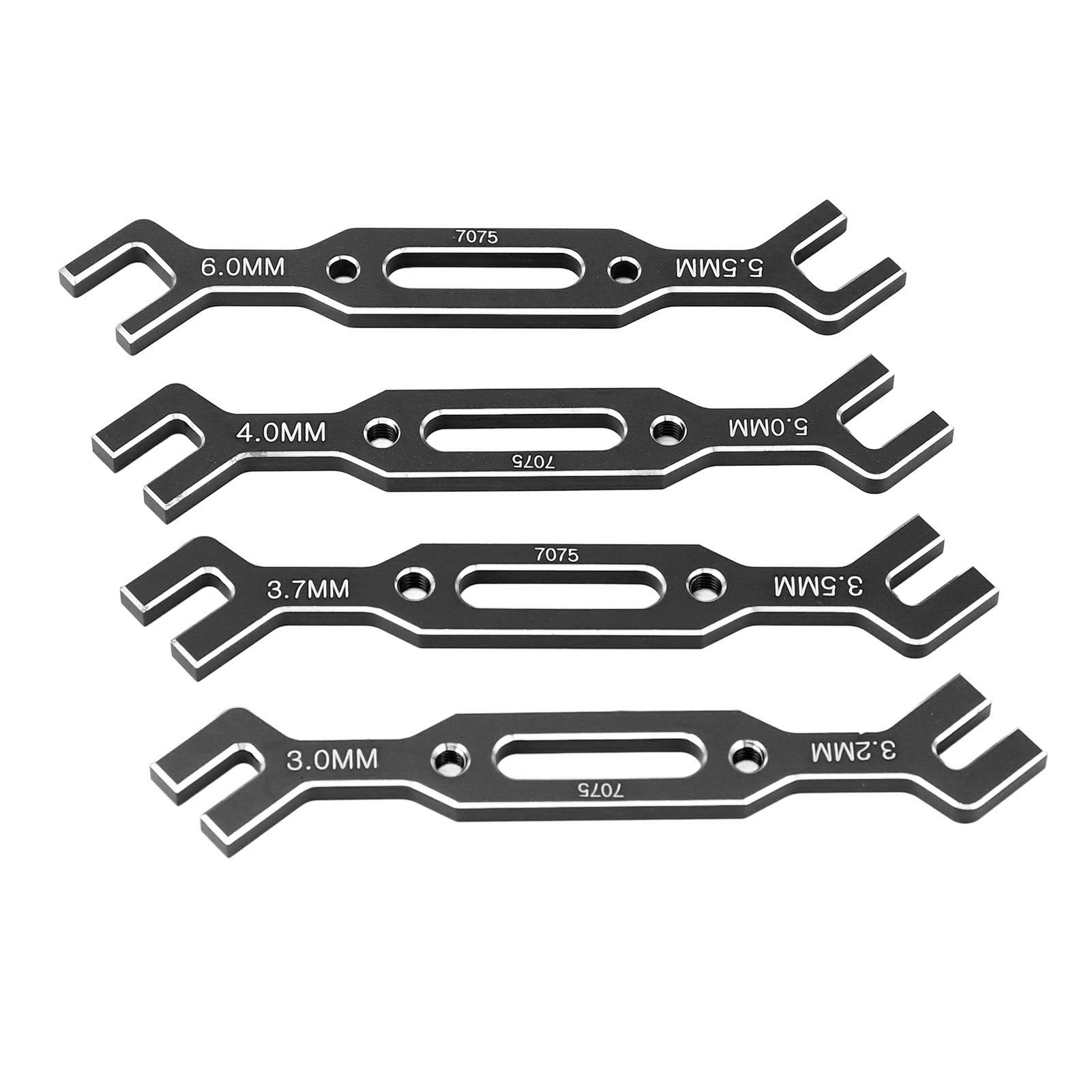 Set Mit 4 Kugelgelenk-einstellschlüsseln Für Rc-cars, Aus Aluminiumlegierung, Maßstab 1:10 Und 1:16, Von 3,0 Mm Bis 6,0 Mm. Modellreparaturwerkzeug, Schwarz.