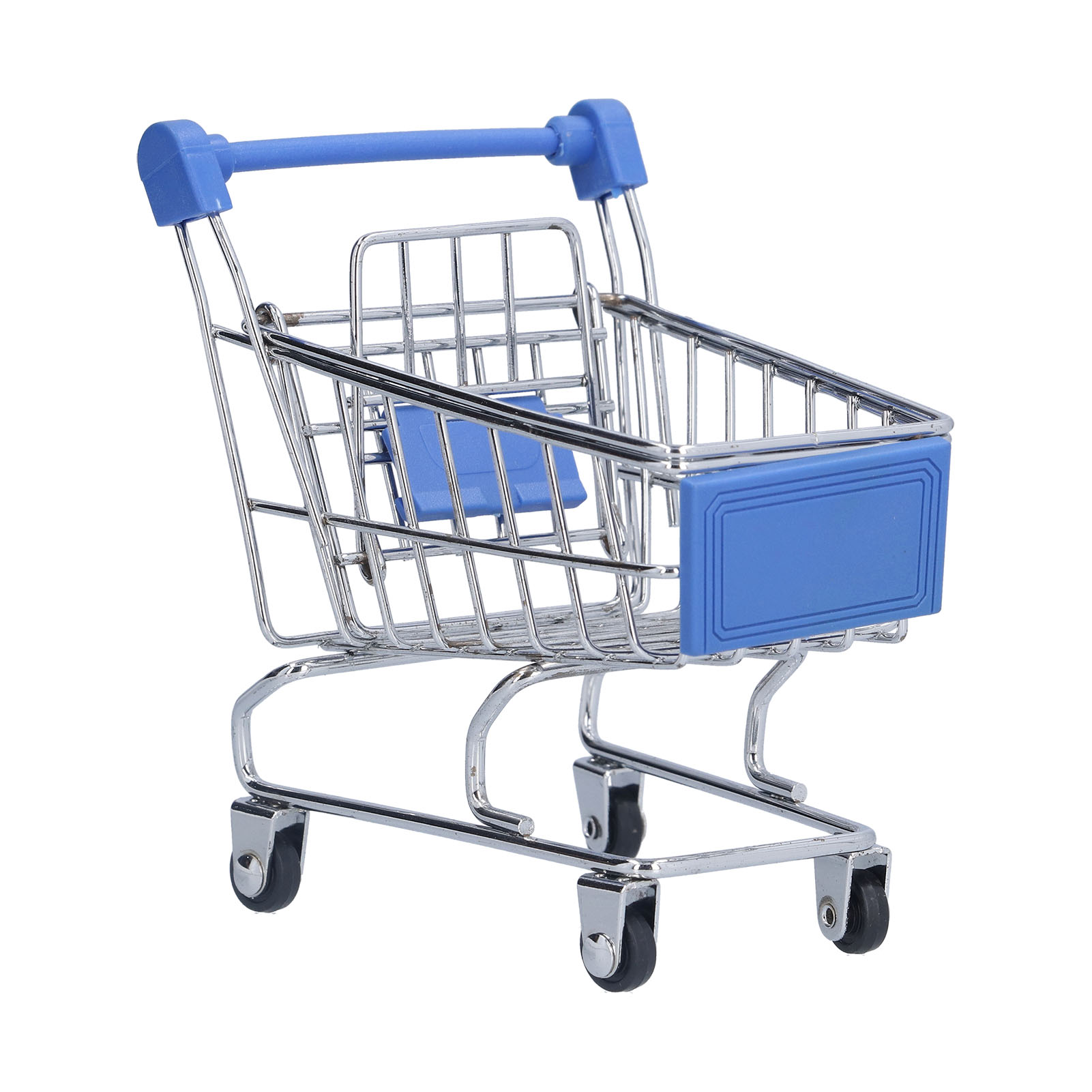 Kleiner Blauer Einkaufswagen Für Den Supermarkt, Stilvoll, Vielseitig, Robust Und Langlebig, Ideal Für Zuhause, Küche Und Büro.
