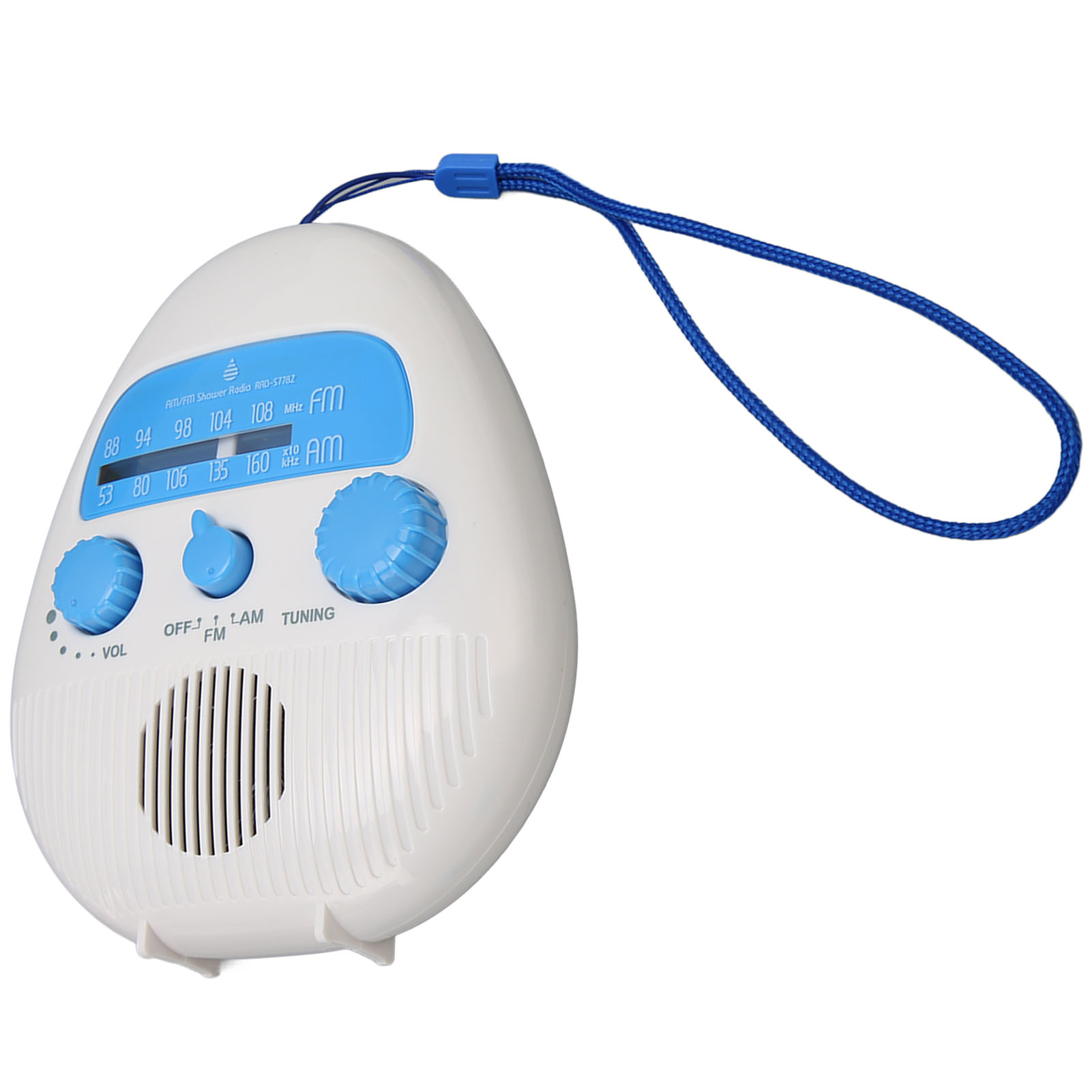 Tragbares Und Wasserdichtes Am/fm-duschradio Aus Abs-kunststoff Für Das Badezimmer, Mit Eingebautem Lautsprecher Und Batteriebetrieb.