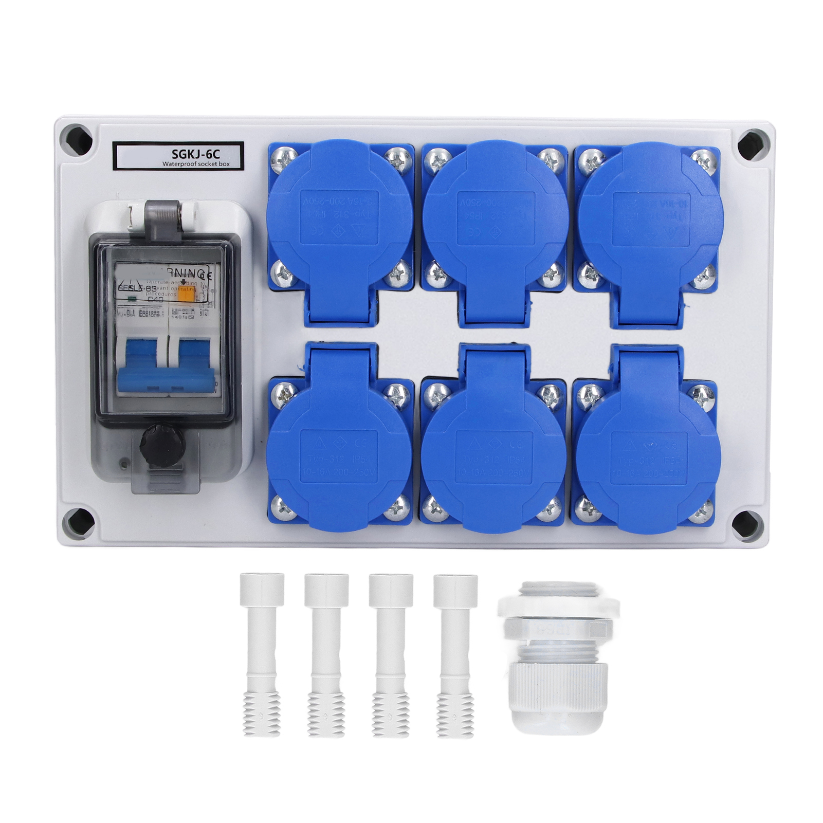 Wasserdichte Abs-steckdosenbox – 6 Positionen, 200–250 V Für Den Garten