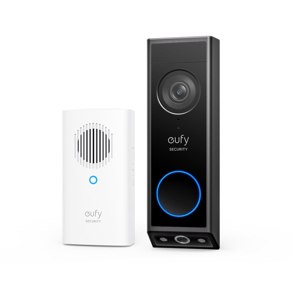 Außen-video-türklingel Eufy E340 2k Wi‑fi, Dual-kamera, Farbiges Nachtsehen Bis Zu 5 M, Microsd 128 Gb, Schwarzweiß