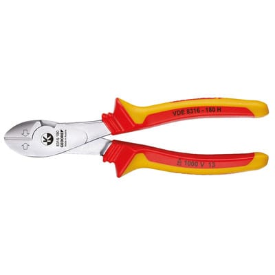 VDE Kraft-Seitenschneider, isoliert, Elektrik, 180mm, VDE 8316-180 H