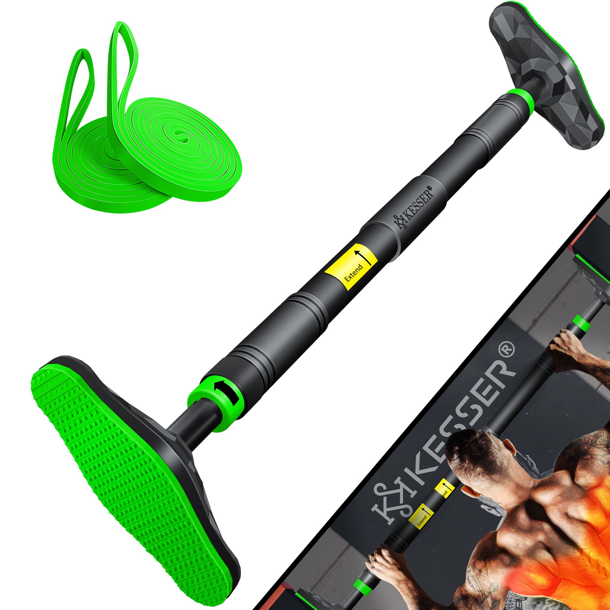 Kesser® Klimmzugstange Türrahmen Verstellbar 68-106cm, Pull Up Bar, Bis – Klimmzugstange Classic