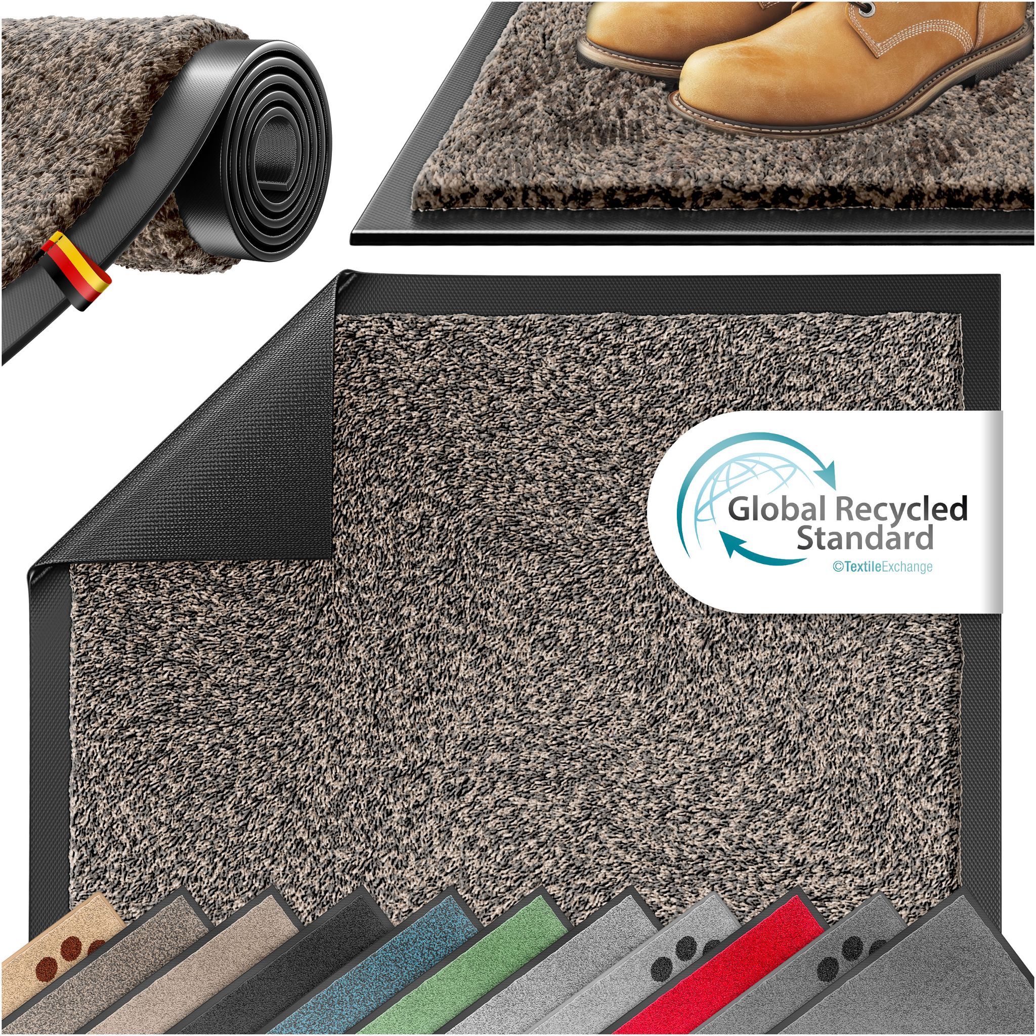 Kesser® Schmutzfangmatte Fußmatte Rutschfest, Waschbar & Wetterfest – 60x90cm / Multi