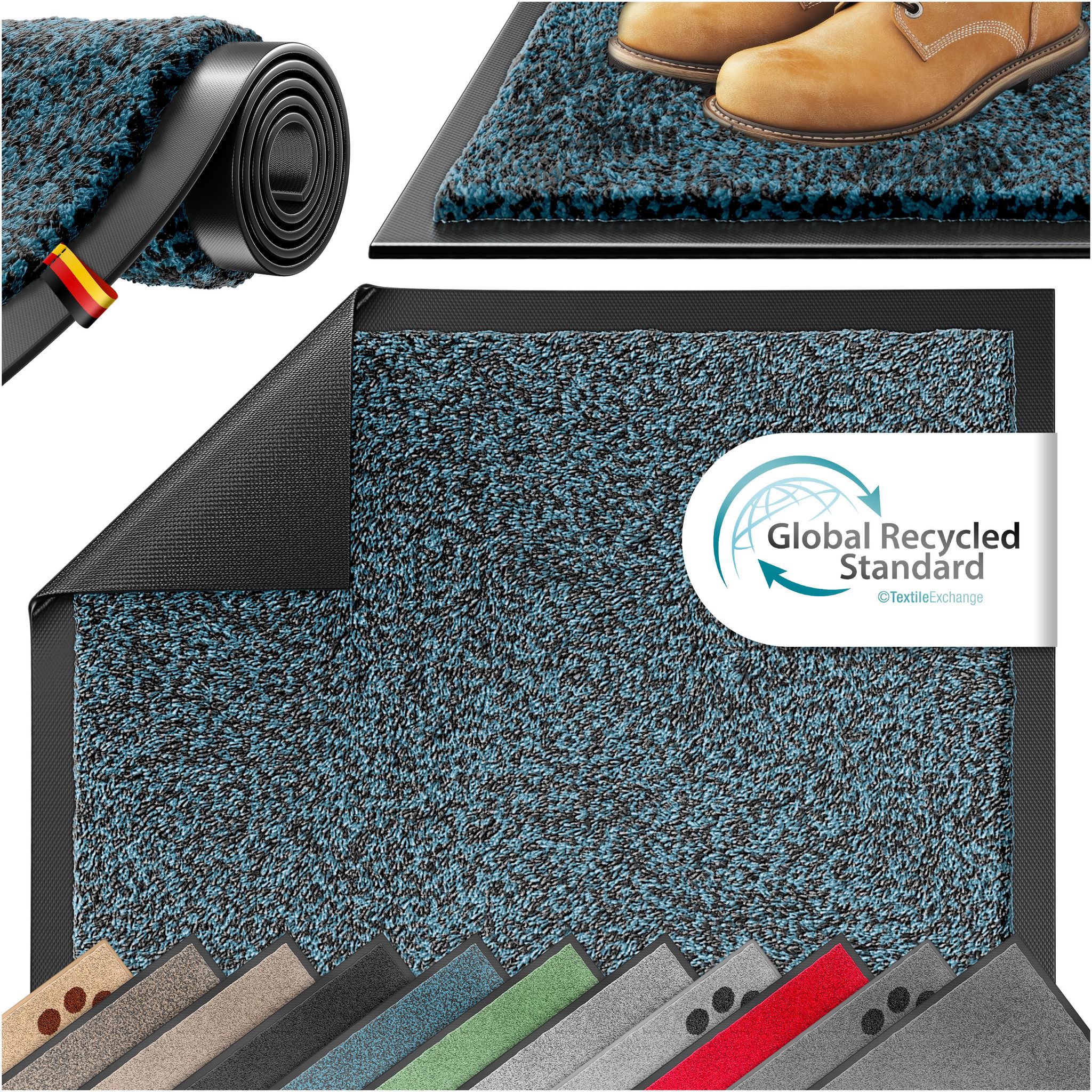 Kesser® Schmutzfangmatte Fußmatte Rutschfest, Waschbar & Wetterfest – 120x180cm / Multi