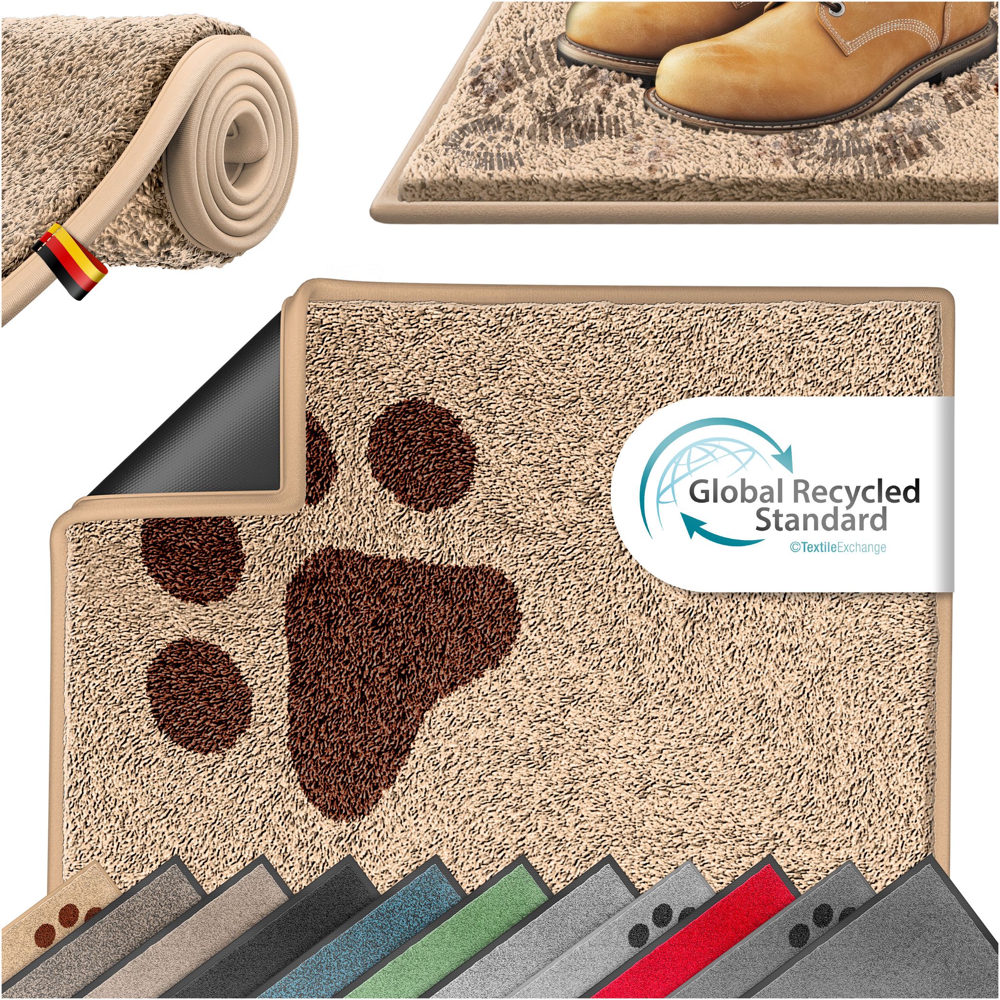 Kesser® Schmutzfangmatte Fußmatte Rutschfest, Waschbar & Wetterfest – 120x180cm / Motiv