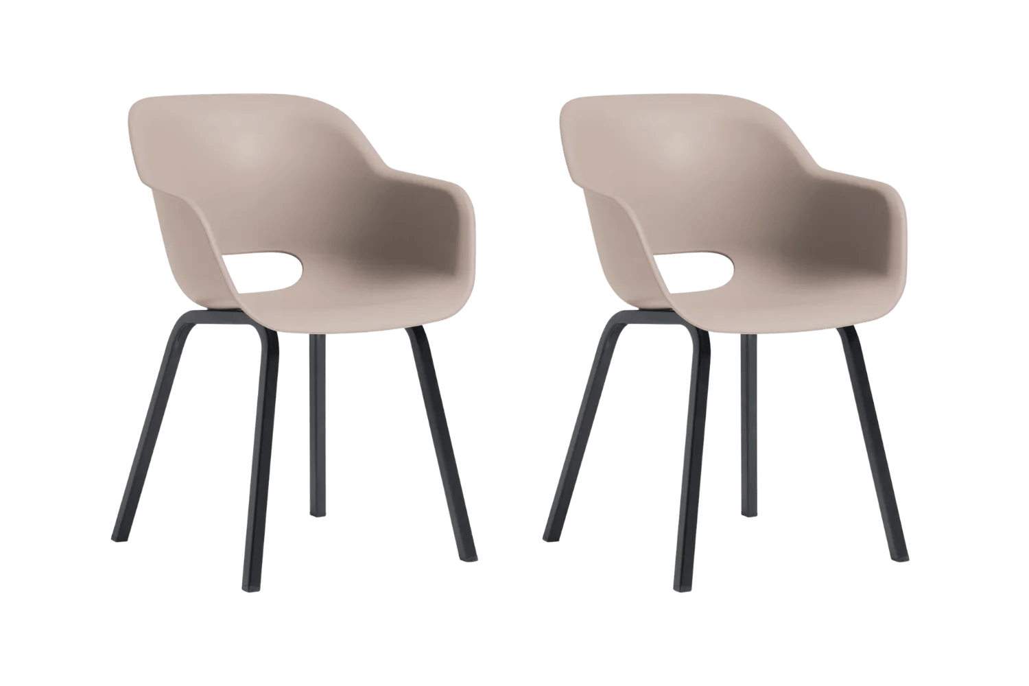 Keter Noa Gartenstuhl - 2 Stück - 55x56,5x80cm - Metallgestell - Beige
