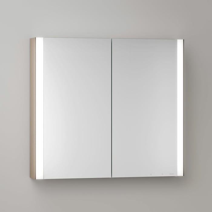Keuco Royal Metis Led Aufputz-spiegelschrank 80 X 71 Cm, 2 Türen Mit Spiegelheizung