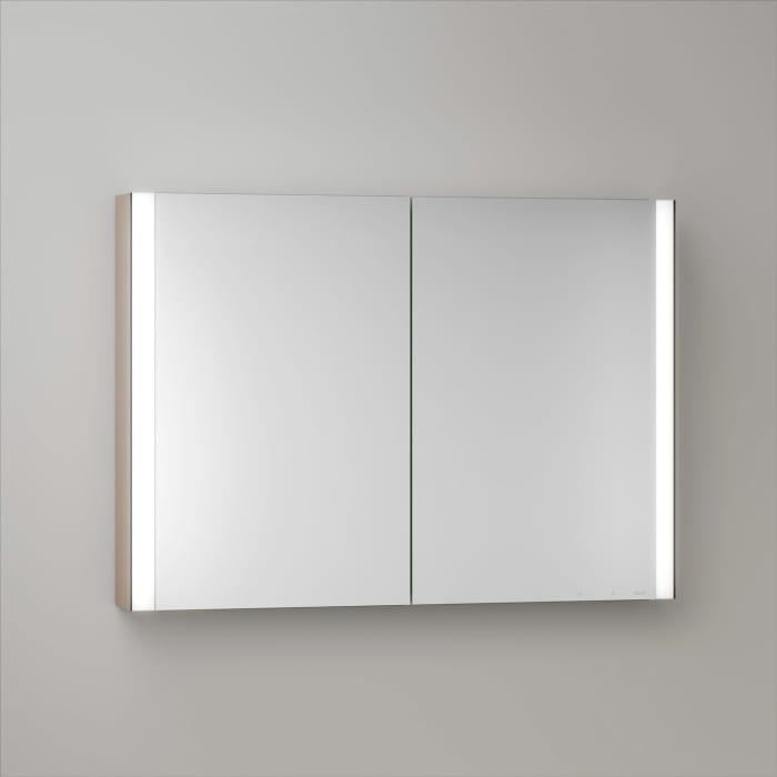 Keuco Royal Metis Led Aufputz-spiegelschrank 100 X 71 Cm, 2 Türen Mit Spiegelheizung, Schweizer Ausführung