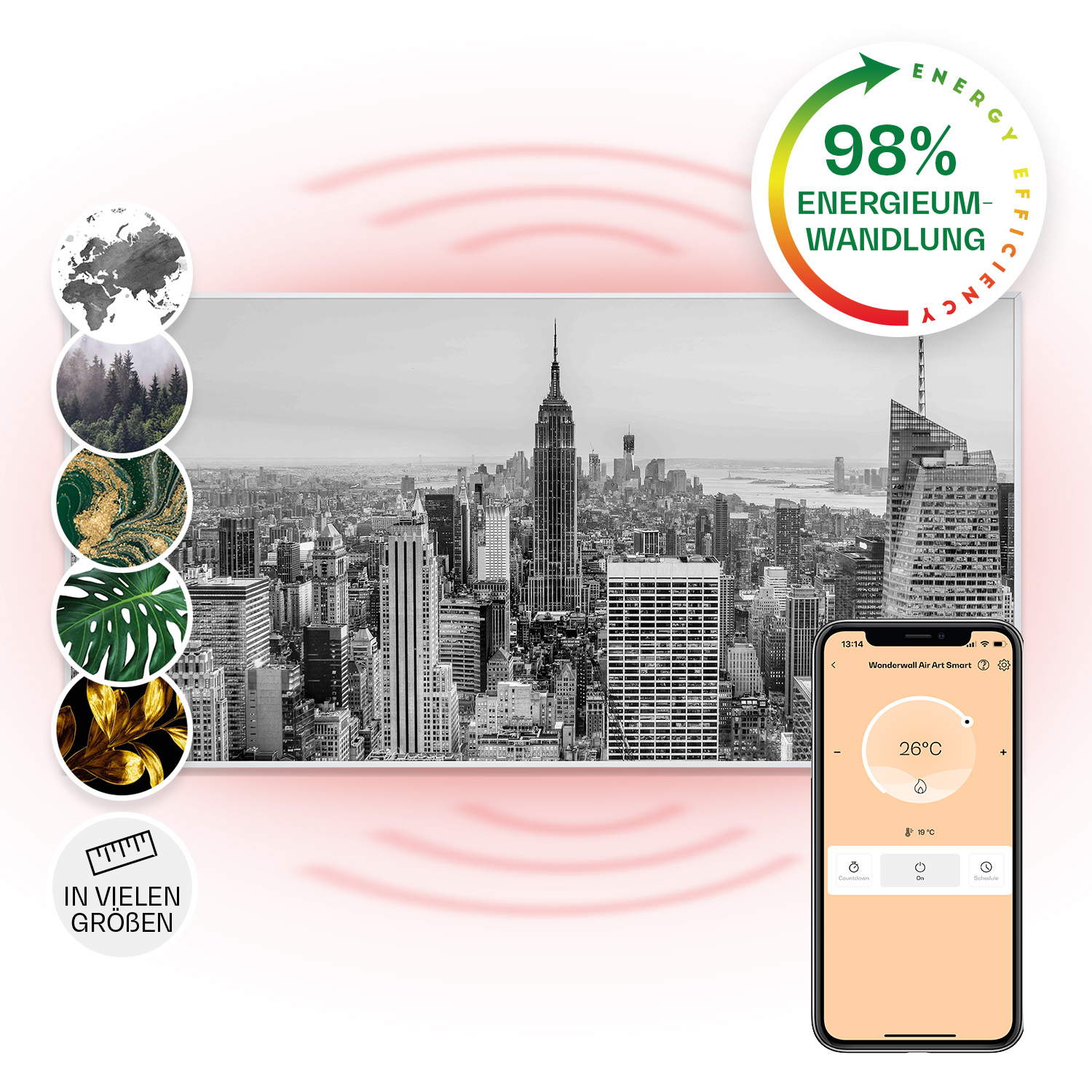 Klarstein - Wonderwall Air Art Smart Infrarotheizung New York City 120x60cm 700w