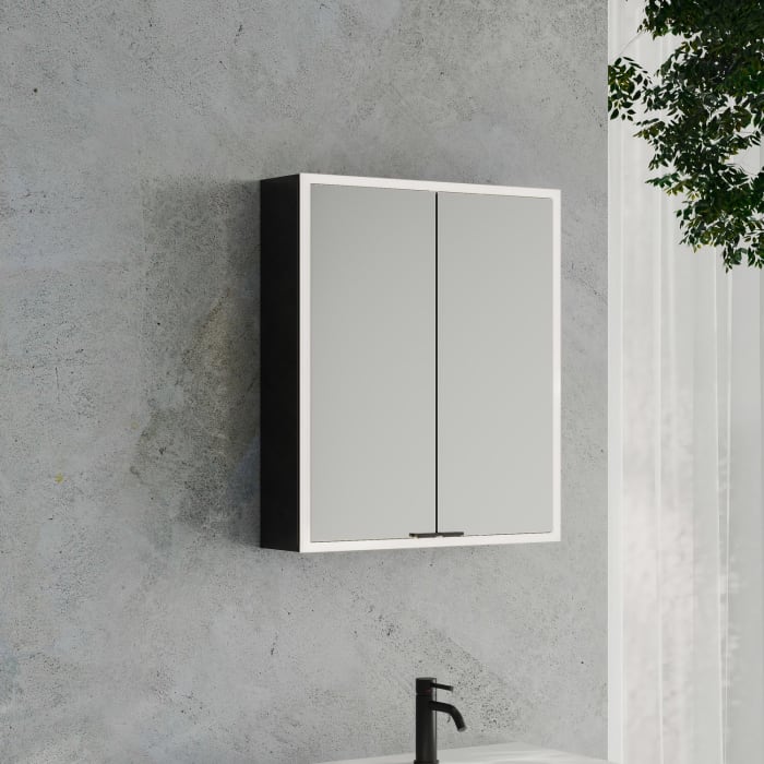 Kronenbach Cube 2.0 Spiegelschrank 60 Cm, Aufputz, 2-türig