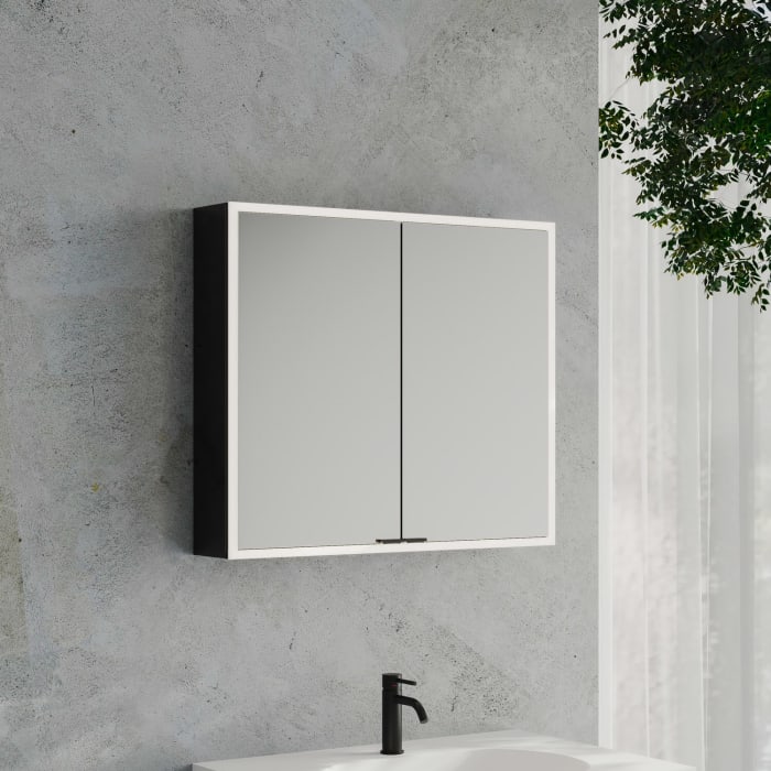 Kronenbach Cube 2.0 Spiegelschrank 80 Cm, Aufputz, 2-türig