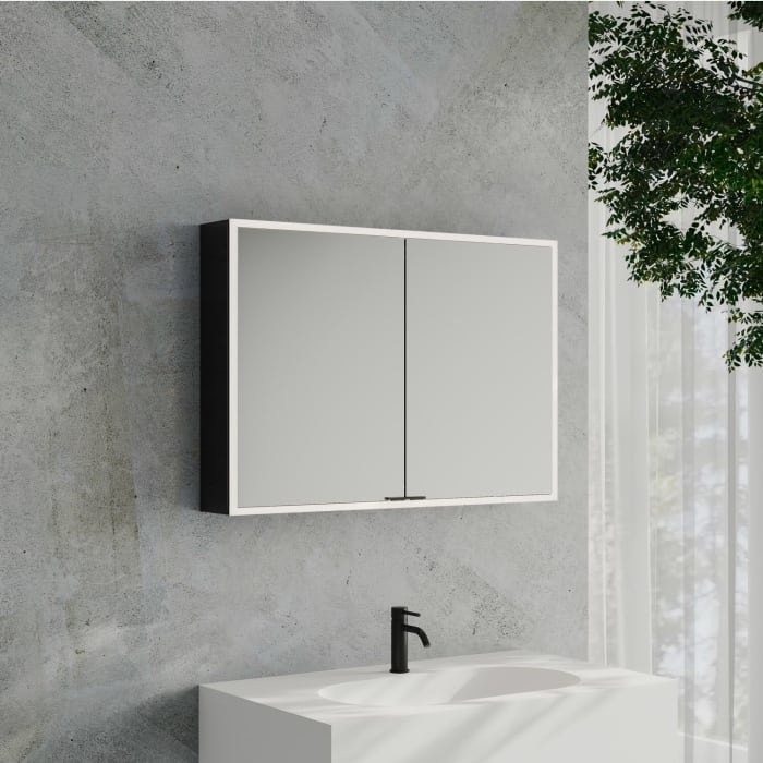 Kronenbach Cube 2.0 Spiegelschrank 100 Cm, Aufputz, 2-türig