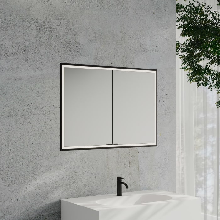 Kronenbach Cube 2.0 Spiegelschrank 100 Cm, Unterputz, 2-türig