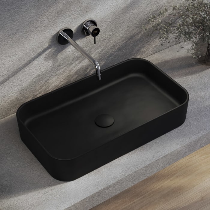 Kronenbach Cube Black Edition Aufsatzwaschtisch 60,5 X 35 Cm
