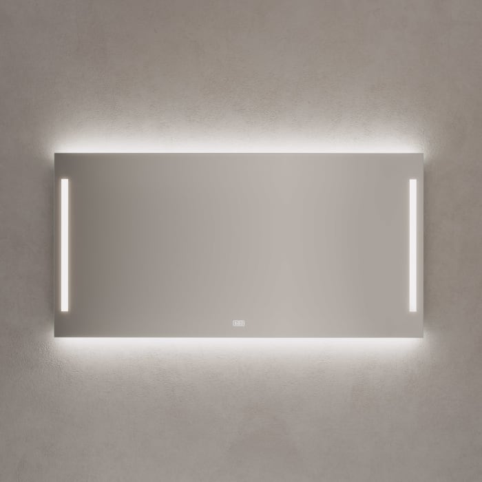 Kronenbach Sun Badspiegel 140 X 70 Cm Mit Led Seiten- Und Hintergrundbeleuchtung Für Stilvolles Badezimmer-ambiente